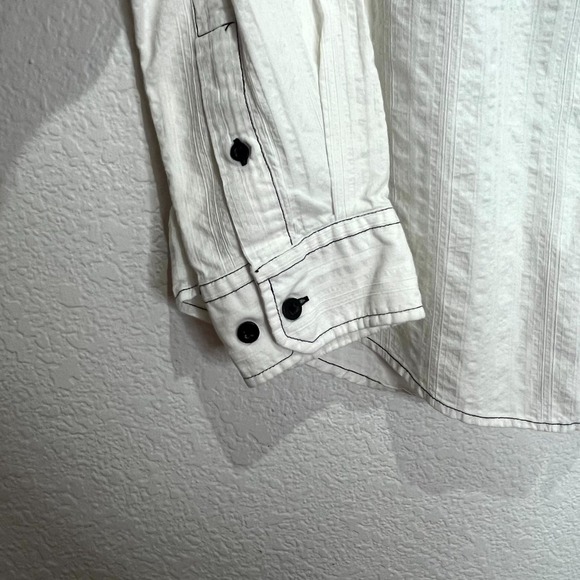 Raw State Shirt Mens Large White Graphic Renegade Goth Fleur de Lis Wings Cross - Picture 11 of 15